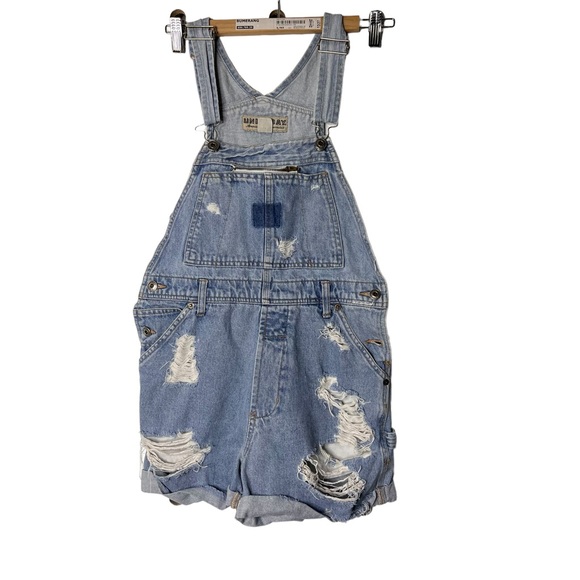 UNIONBAY Denim - Y2K Unionbay Distressed Overalls Shortalls Carpenter Style